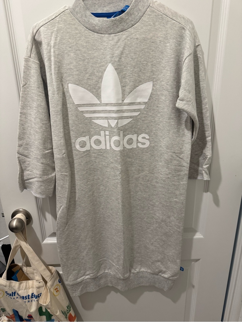 adidas Light Gray Trefoil Crewneck Sweatshirt dress